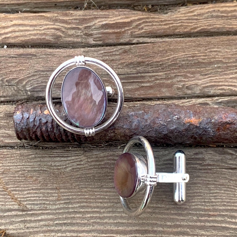 Sterling Mother of Pearl “Destino” Cuff Links